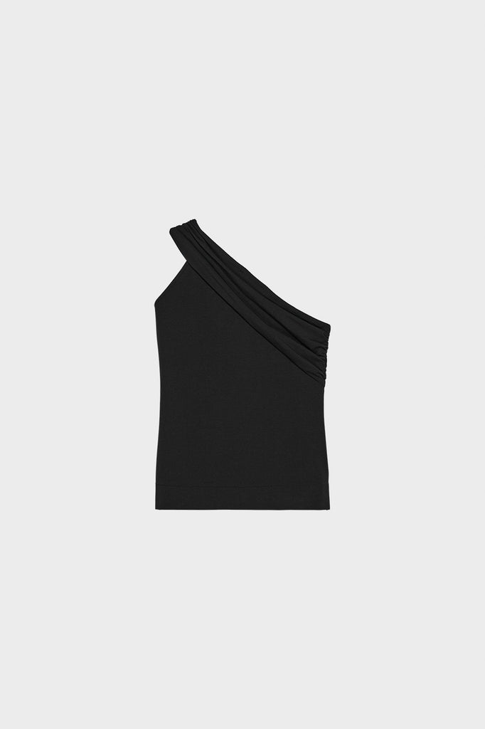 0057 one shoulder draped tee