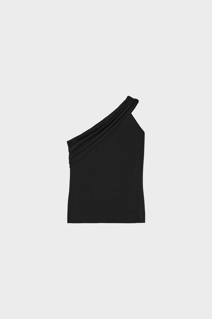 0057 one shoulder draped tee
