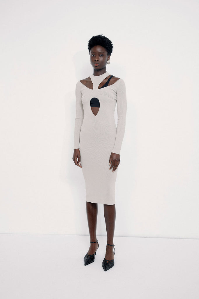 Sample sale - 0071 layered knit cut-out dress