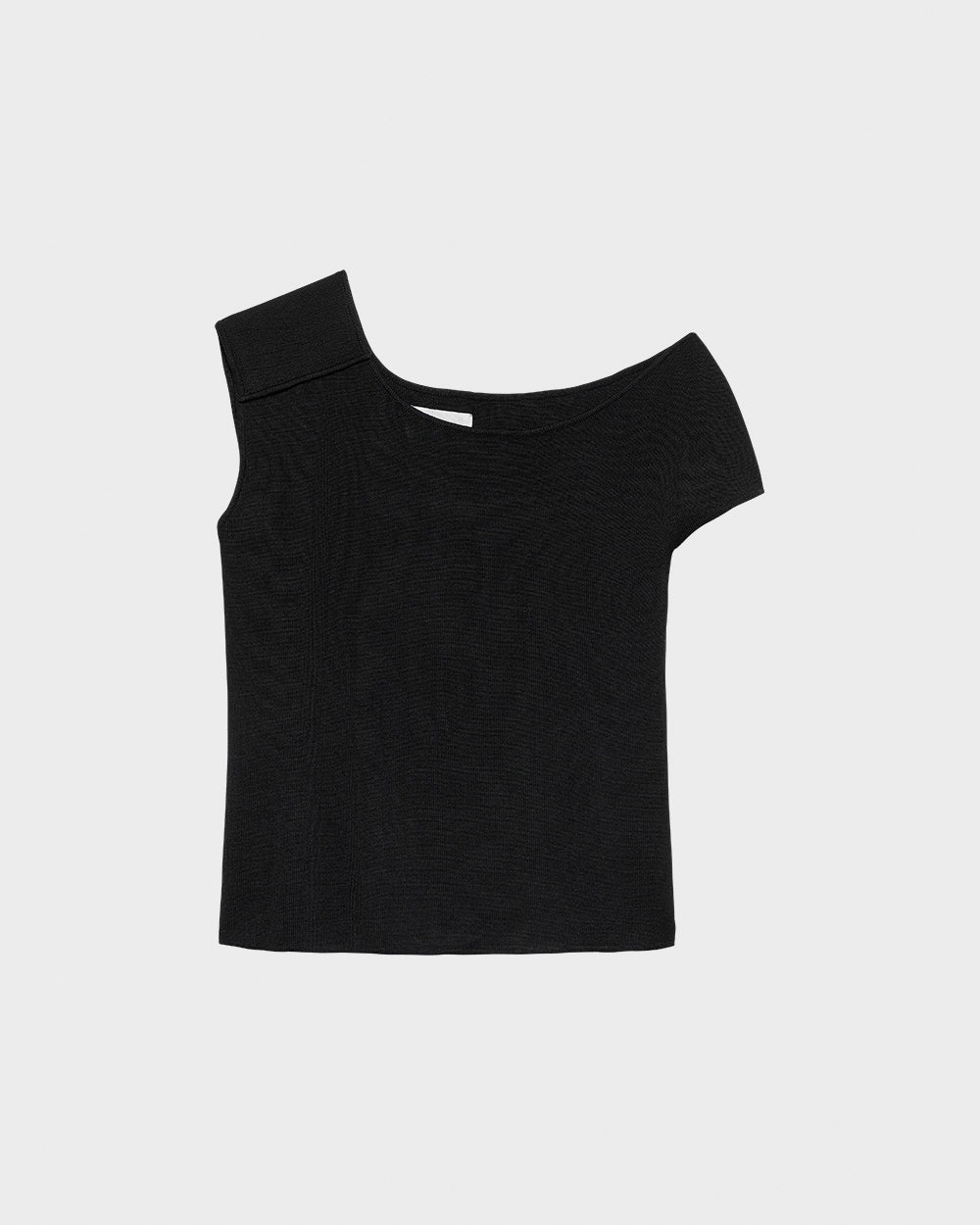 CLANE - ONE SHOULDER WIDE KNIT TOPS ブラック One Shoulder Knit Top - Versatile Design, 4474224 | ELOQUII