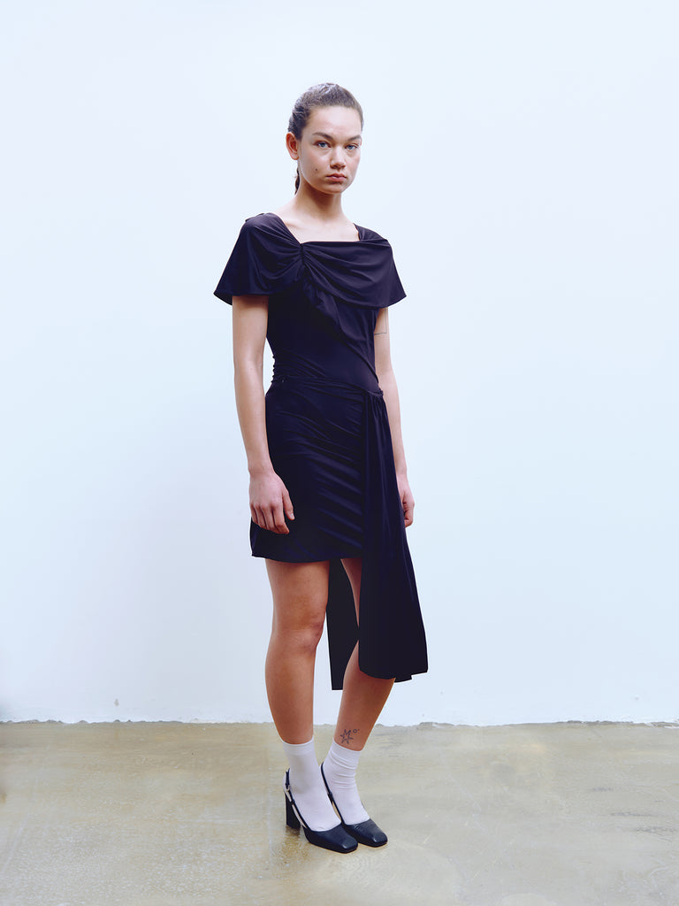 0207 jersey drape skirt