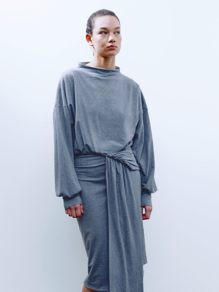 0206 jersey drape dress