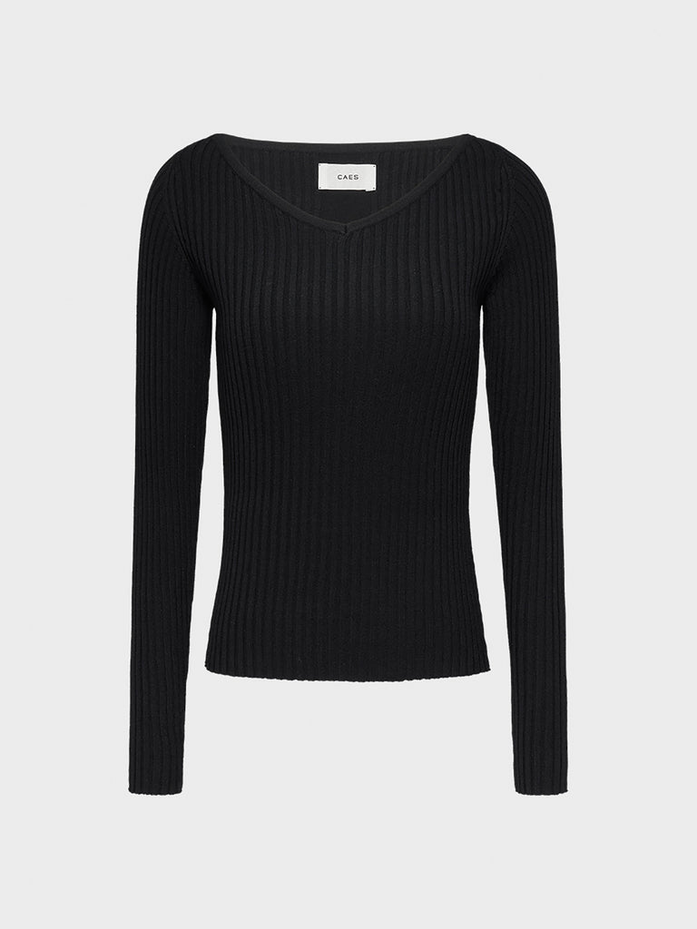 0202 viscose V-neck fitted top