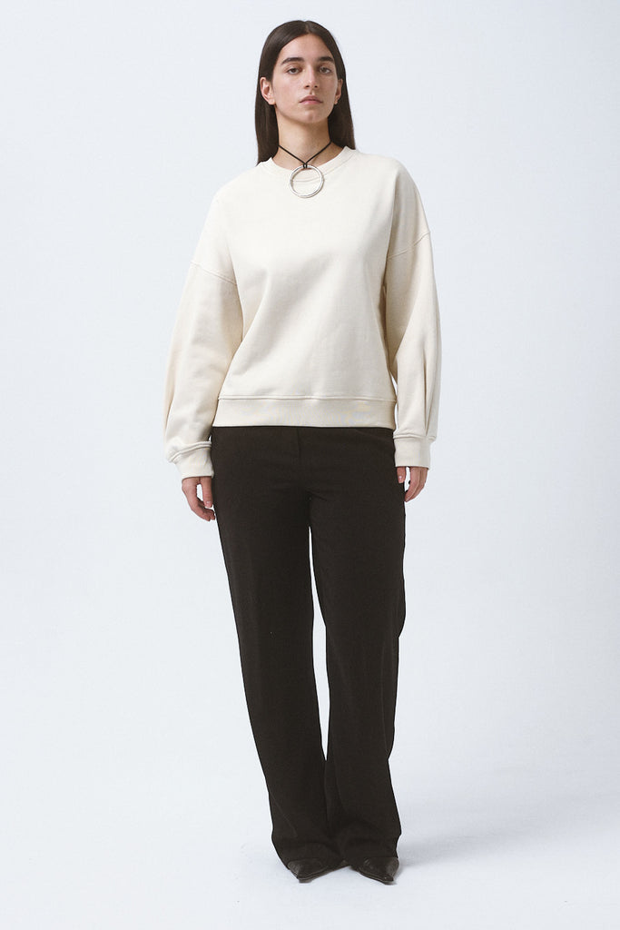 0012 organic sweater with pleated detail