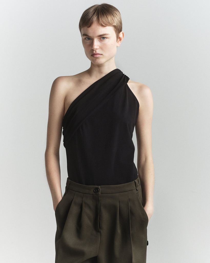 0147 tailored pants with side buttons