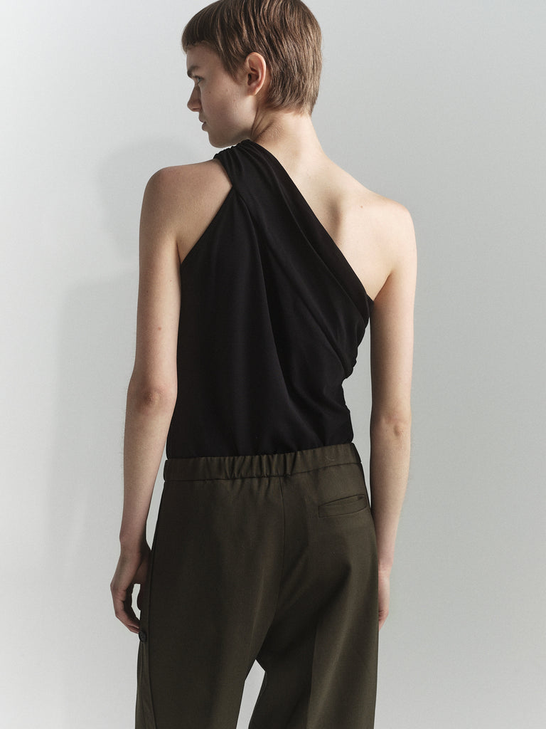 0057 one shoulder draped tee
