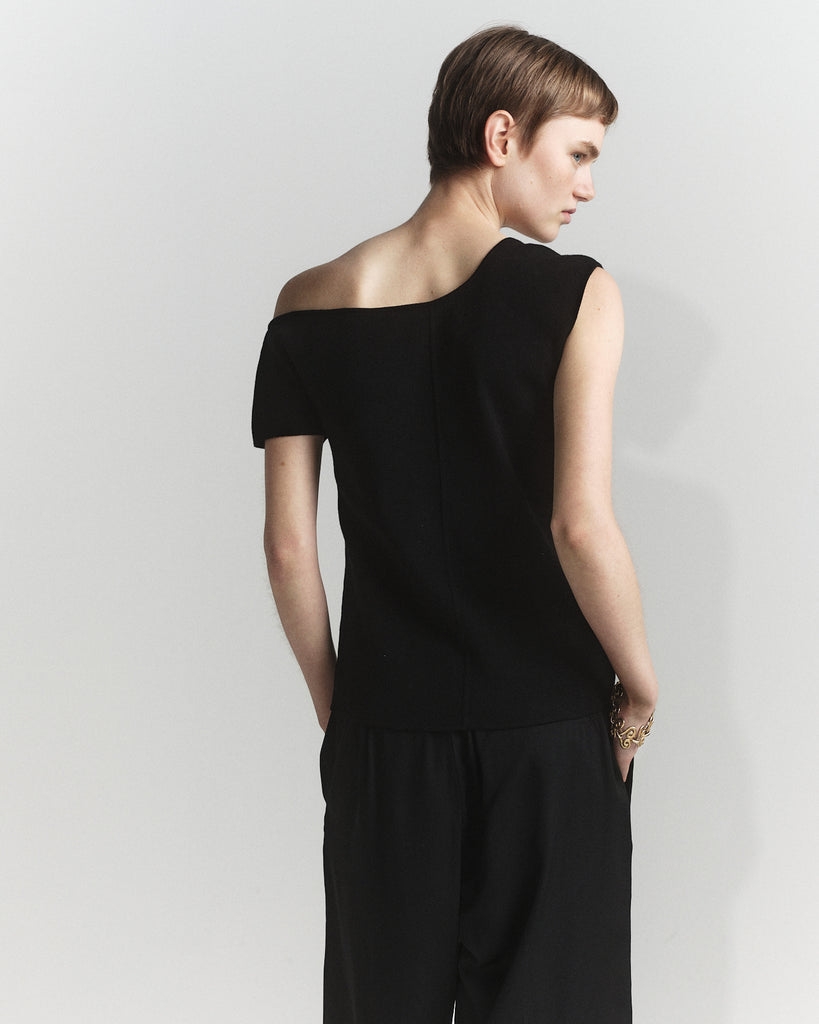 0162 one shoulder knit top