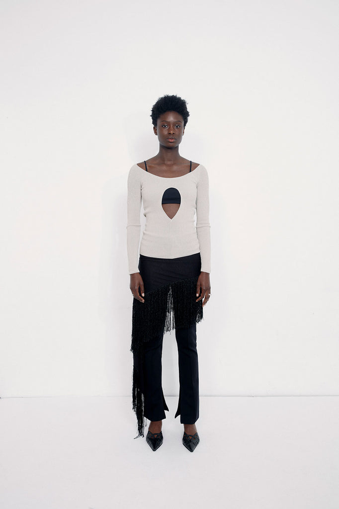 Core collection - 0015 recycled polyester trousers with slits