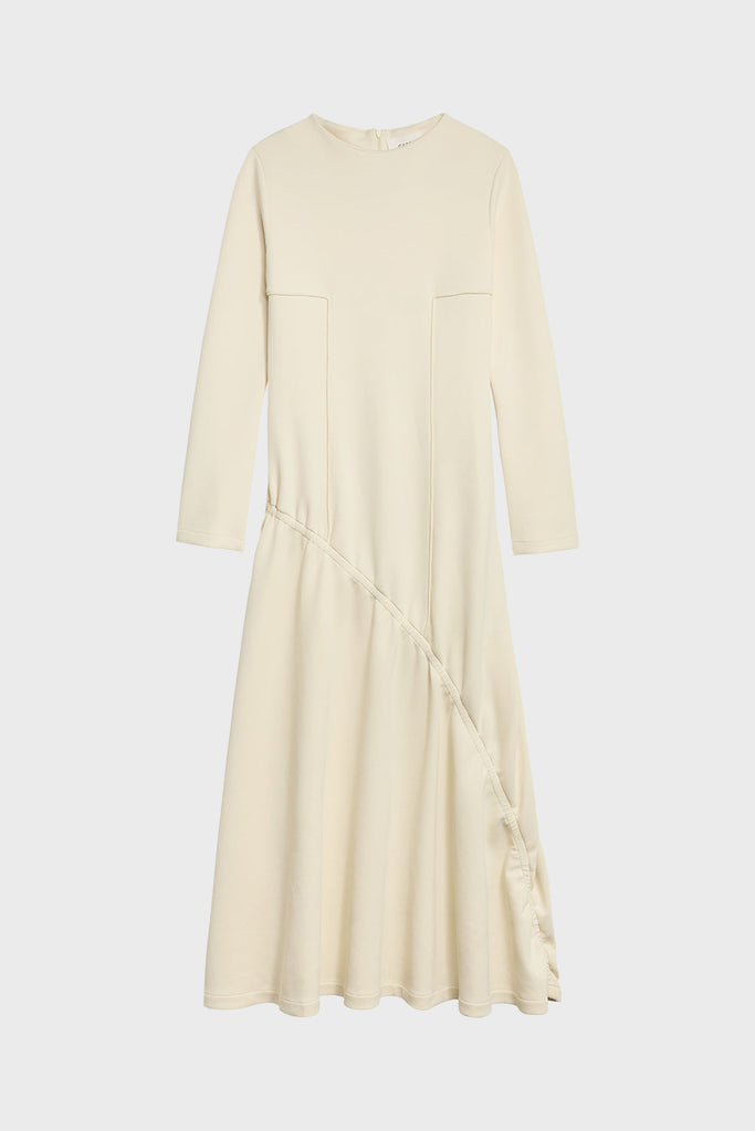 Sample sale - 0020 off white dress with strap-up and side details