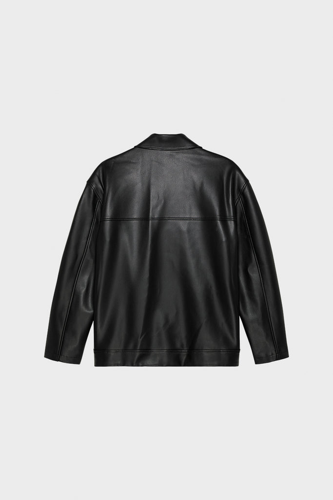 0048 cactus leather oversized blazer