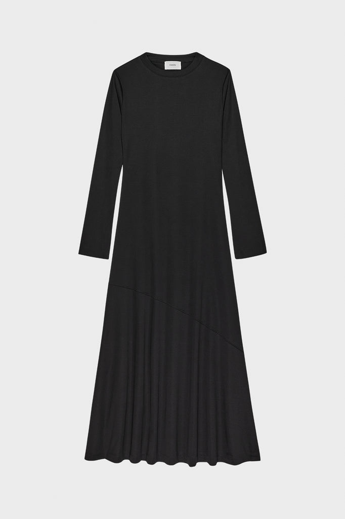 Core collection - 0053 long jersey dress with seam detail