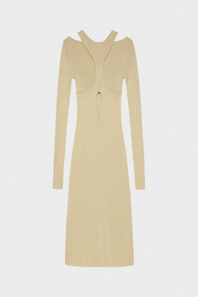 0071 layered knit cut-out dress