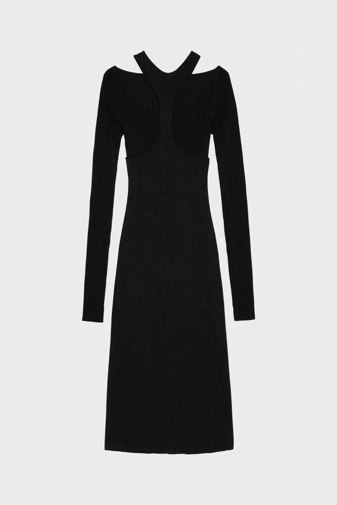 0071 layered knit cut-out dress