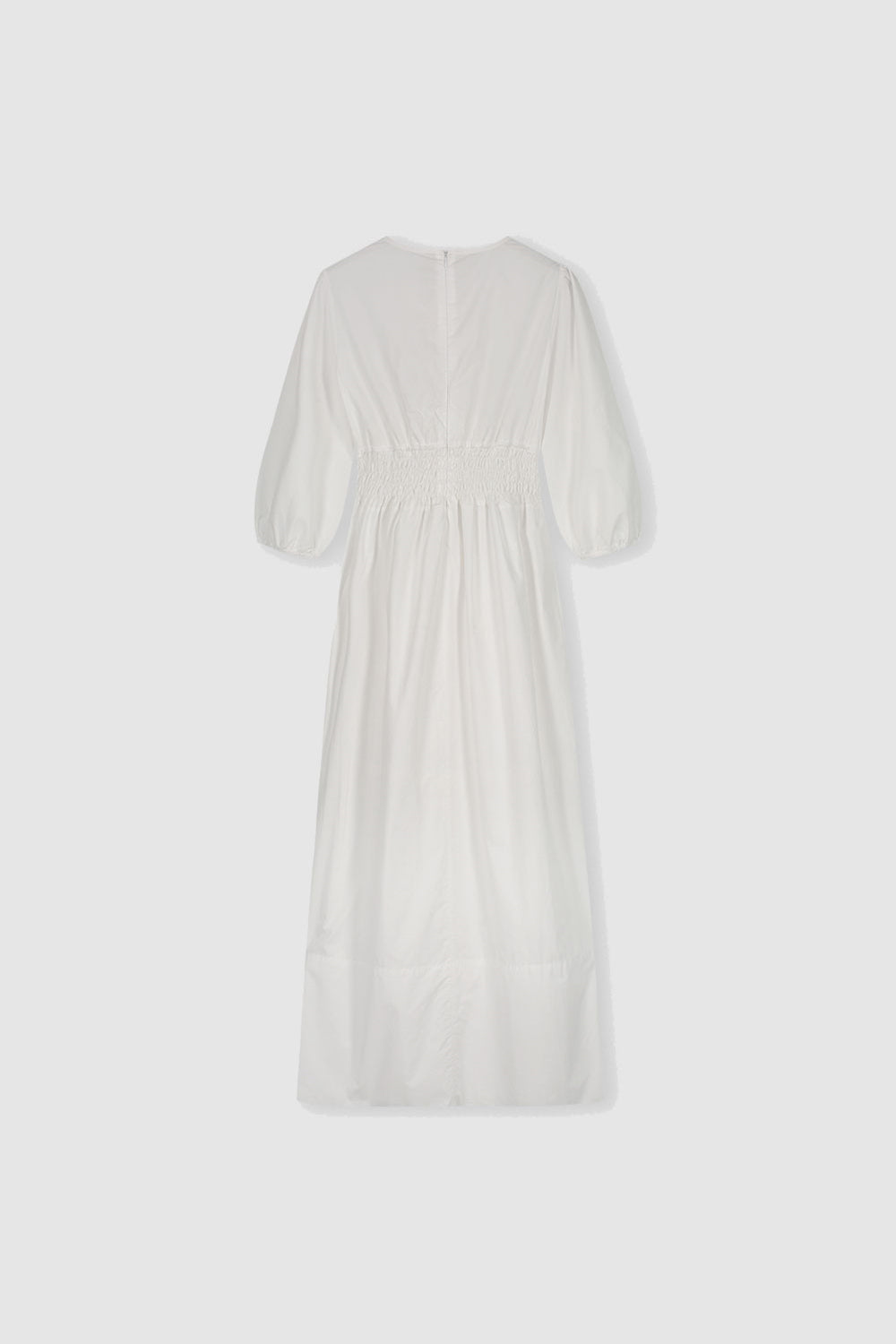 0014 long dress with smock waist