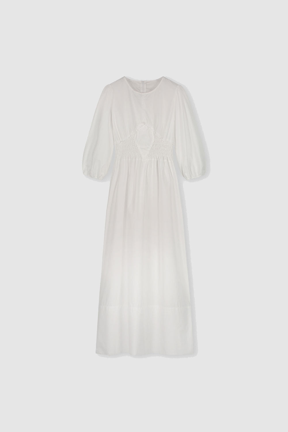 0014 long dress with smock waist